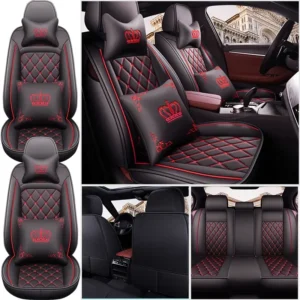 Full Set 5 Seats PU Leather Car Seat Cover