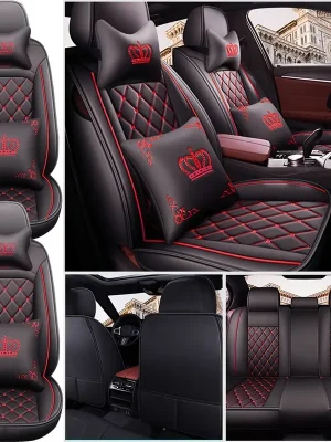 Full Set 5 Seats PU Leather Car Seat Cover